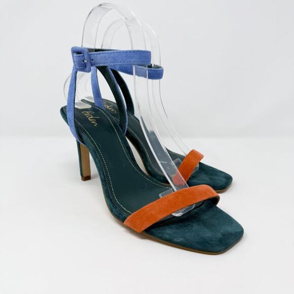 Boden Color Block Suede Strappy Stiletto Heels Women's EU 37/US Size 6 Open Toe - Picture 9 of 9